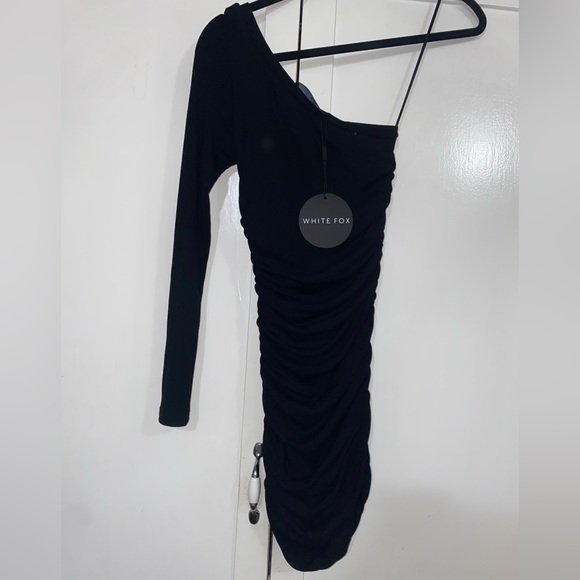 White Fox Boutique Los Angeles Summer Time Ribbed Mini Dress | Black - Picture 3 of 5